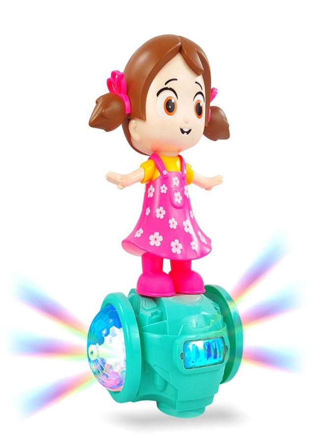 NHR Musical Dancing Girl Toy for Kids | 360° Rotating Bump & Go Action | Lights & Sound Activity Toy for Toddlers | Birthday Gift for Boys & Girls Age 1+ (Pack of 1) - Image 1